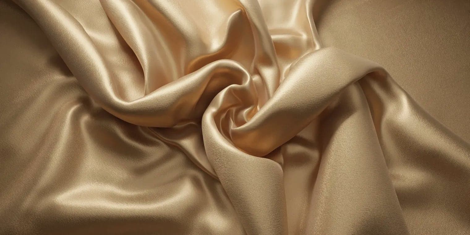 Champagne satin in soft folds